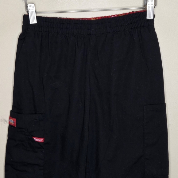Dickies | Black Elastic Pull-On Waist Pants Side Pockets Size Small Petite - Picture 2 of 5